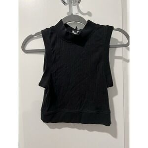 ✨ Brave Soul London Cropped High Neck Top -‎ Size Medium - Black